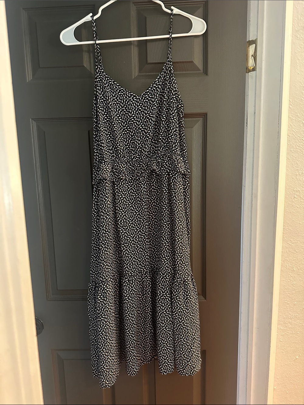 Mossimo Supply Co. Black and White Spotted Midi Slip Dress